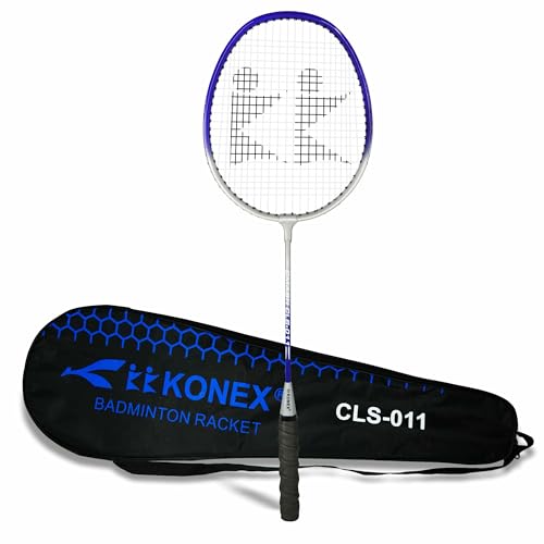 Konex Lightweight Aluminium Badminton Racquet for Beginners & Intermediates | Durable Frame with Full Cover Bag - Blue (Pack of 1) - Image 1