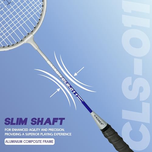 Konex Lightweight Aluminium Badminton Racquet for Beginners & Intermediates | Durable Frame with Full Cover Bag - Blue (Pack of 1) - Image 4