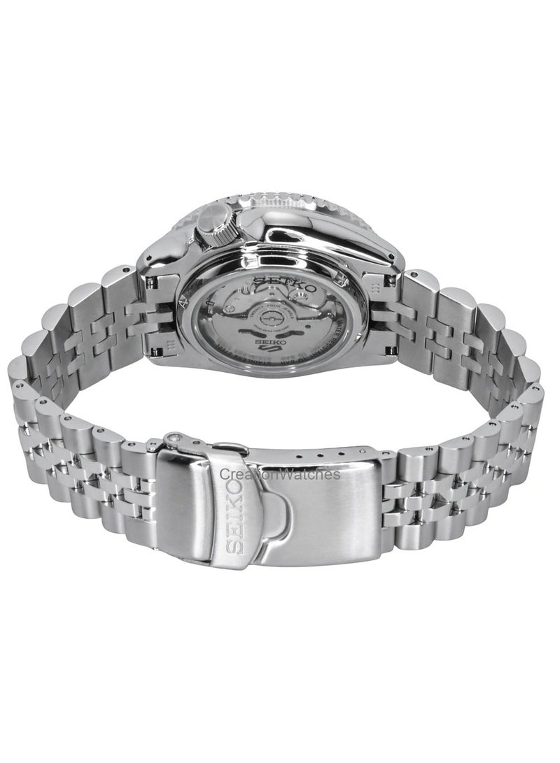 Seiko SSK035K1 5 Sports GMT Automatic Watch – Green Dial & Bezel, Stainless Steel, 100M Water Resistant (42.5mm) - Image 4