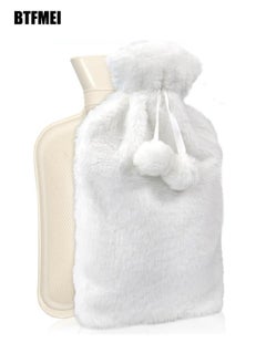 BTFMEI Hot Water Bag with Strong Fluffy Cover, BPA Free Hot Water Bottle For Shoulder Neck and Muscle Pain Hand And Feet Warmer Menstrual Cramps Hot Compress And Cold Therapy – Random Design and Color  - Image 1