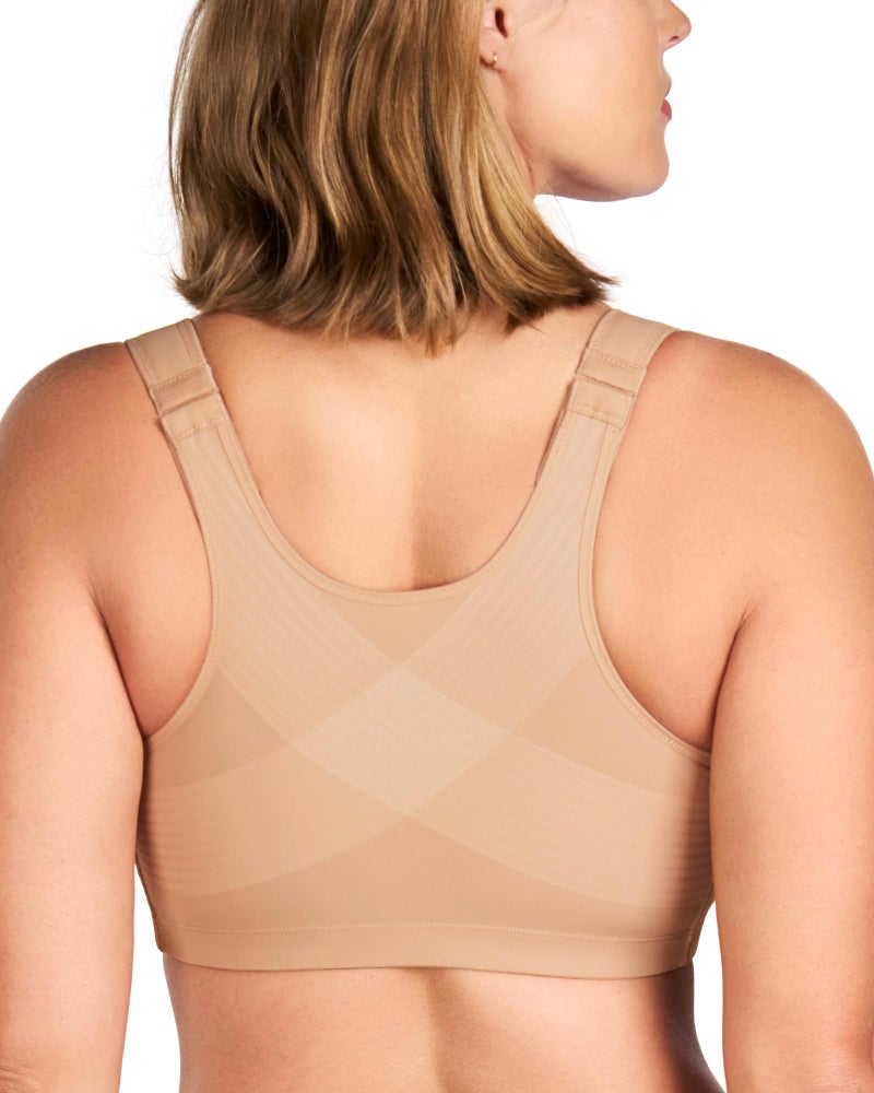 HSIA Posture Bras for Women - Front Closure Bra for Women No Underwire Back Support Plus Size Full Coverage Bra Toast - Image 1