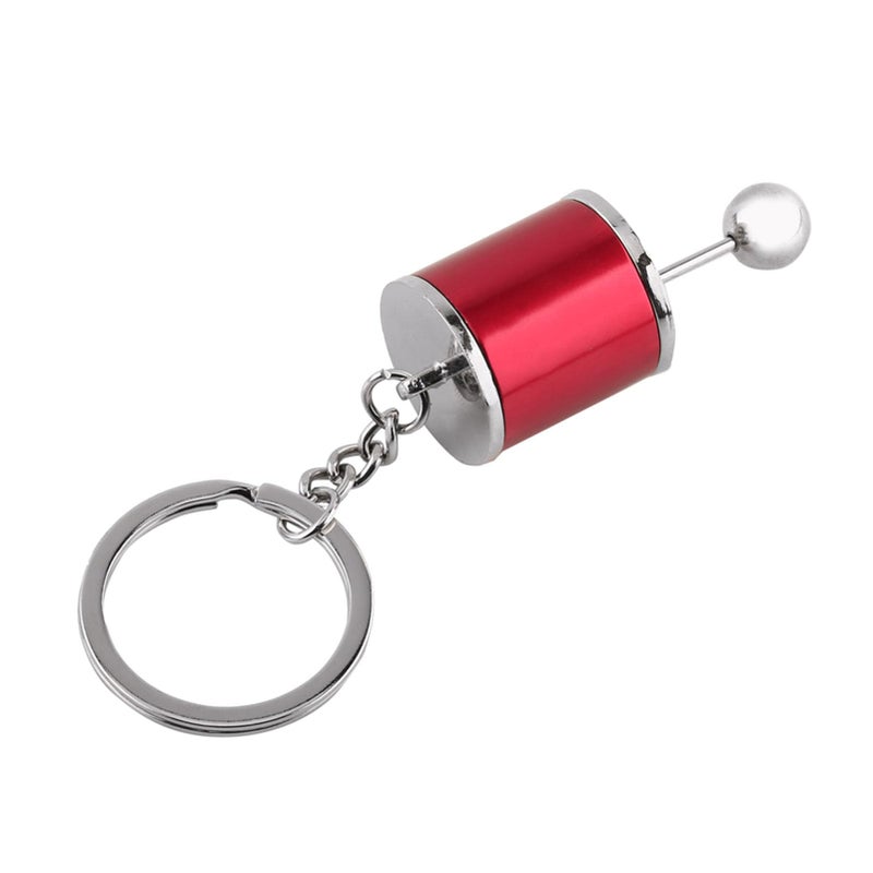 Red Metal Alloy 6 Speed Gear Shifter Keychain For Car Enthusiasts Collectible Keyring - Image 2