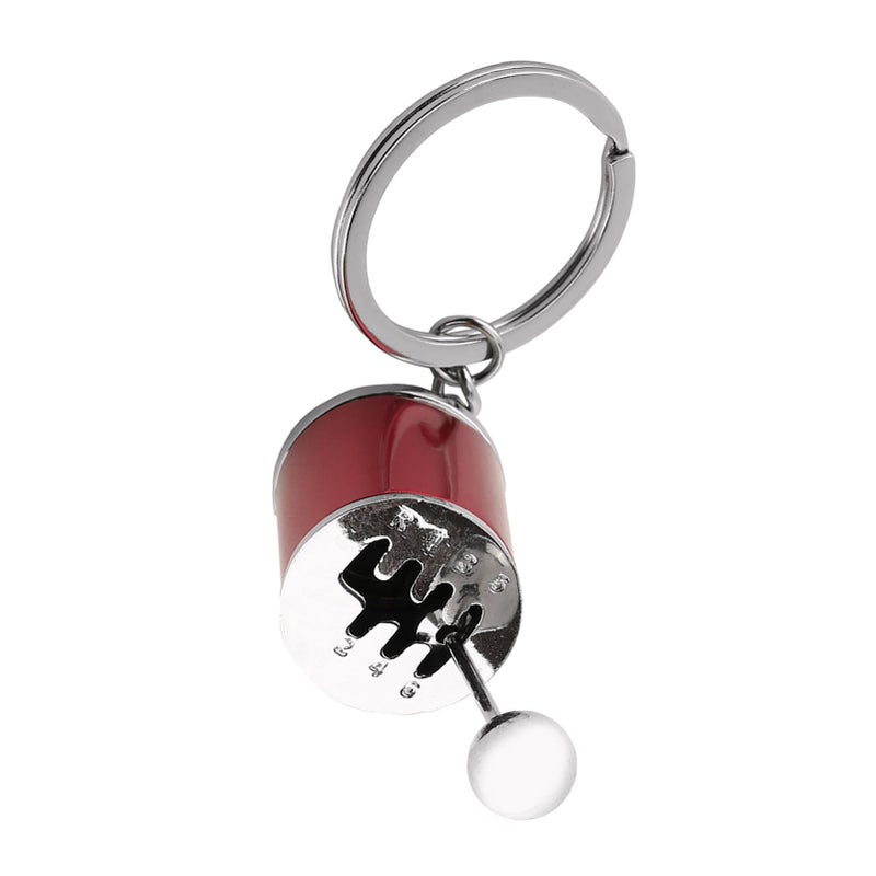 Red Metal Alloy 6 Speed Gear Shifter Keychain For Car Enthusiasts Collectible Keyring - Image 3