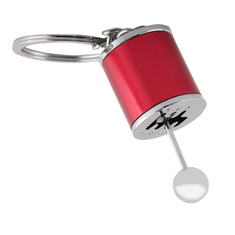 Red Metal Alloy 6 Speed Gear Shifter Keychain For Car Enthusiasts Collectible Keyring - Image 4