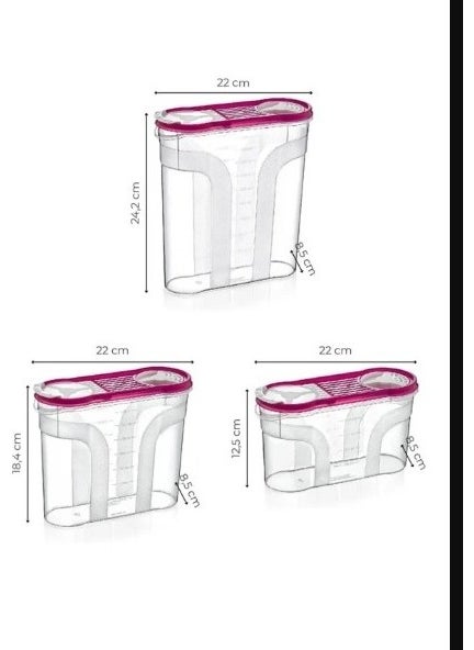 Magev Plastik - Magev Plastic 12 LI Food Container Set 4x (2900 Ml, 2150 Ml, 1400 Ml) Violet 30317VIL - Image 1
