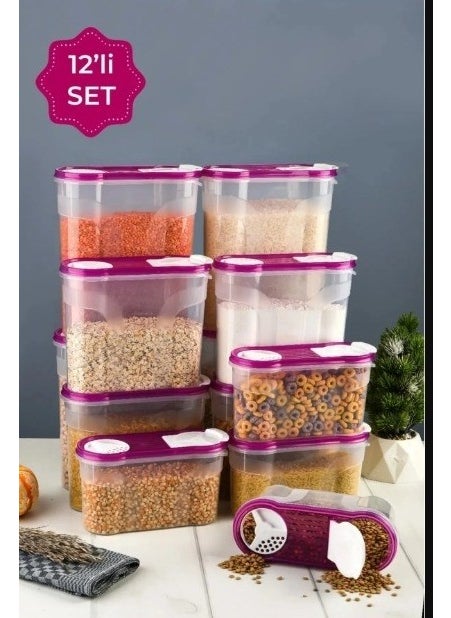 Magev Plastik - Magev Plastic 12 LI Food Container Set 4x (2900 Ml, 2150 Ml, 1400 Ml) Violet 30317VIL - Image 1