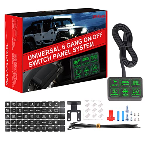 6 Gang Switch Panel Niking Auto Universal Circuit Control Box Relay System OnOff Button Switch Pods LED Car Touch Switch Kit for Trucks Marine Boat ATV UTV SUV Camper