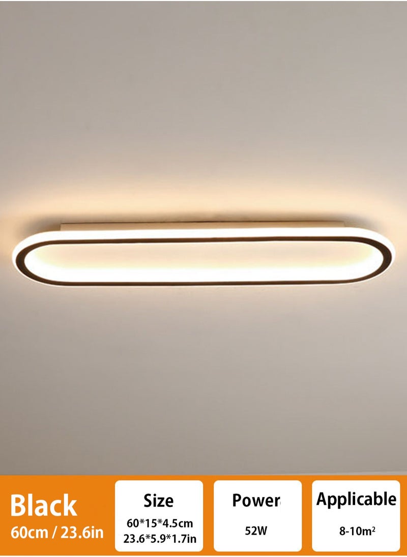 LOOPITYS - (BLACK-60CM) simple modern LED ceiling light  aisle light  bedroom living room corridor light creative balcony light - Image 1