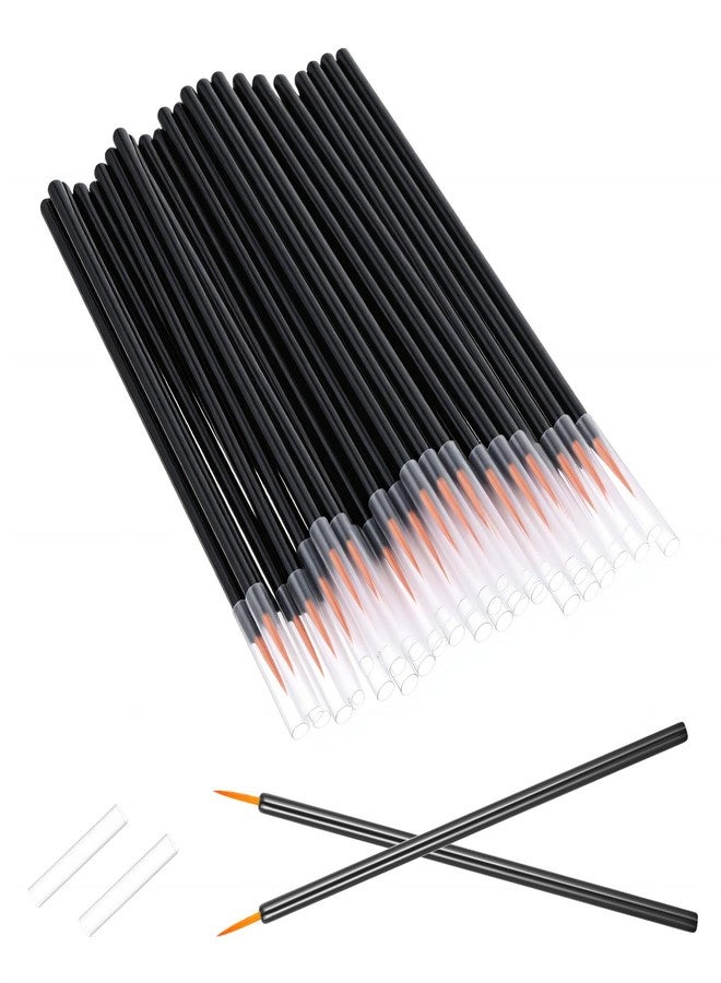 Psiriol 100PCS Ultra-fine Point Eye Liner, Disposable Eyeliner Brush Kit with Covers On the Hair, Makeup Eye Liner Tools, Wands Applicator for Liquid & Gel Makeup (Size: 3.7Inch, Color: Black) - Image 1