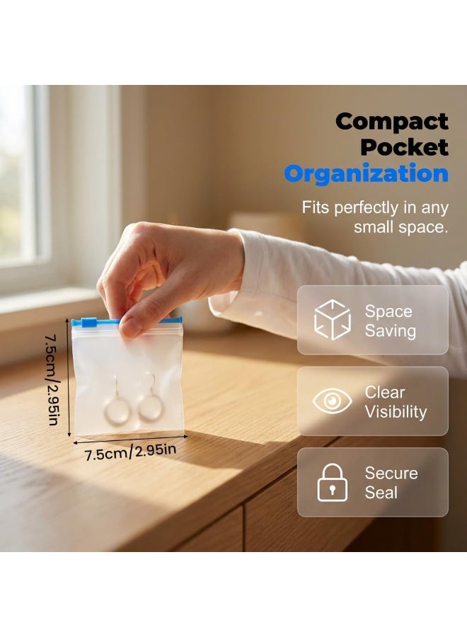 14 Pcs Self-Sealing Medicine Bags – Waterproof Pill Pouches with Writable Labels & Color-Coded Zippers, 7.5x7.5 cm, Reusable Vitamin Organizer for Travel & Daily Use - Image 3