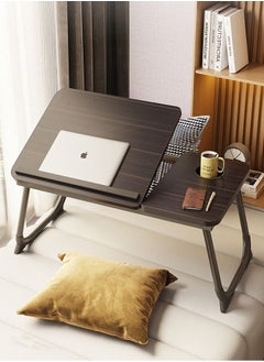 JANTENS Laptop Bed Tray Desk, Adjustable Folding Laptop Bed Table, Portable Standing Desk, Foldable Lap Tablet Desk with Cup Holder for Bed Couch Sofa Floor (Black)  - Image 1