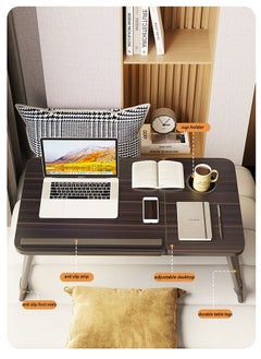 JANTENS Laptop Bed Tray Desk, Adjustable Folding Laptop Bed Table, Portable Standing Desk, Foldable Lap Tablet Desk with Cup Holder for Bed Couch Sofa Floor (Black)  - Image 2