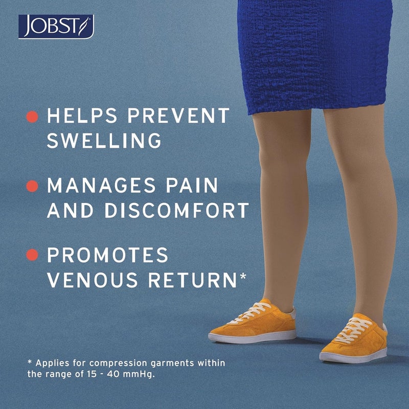 JOBST Relief 30-40mmHg Compression Stockings Knee High, Open Toe, Beige, Large - Image 5