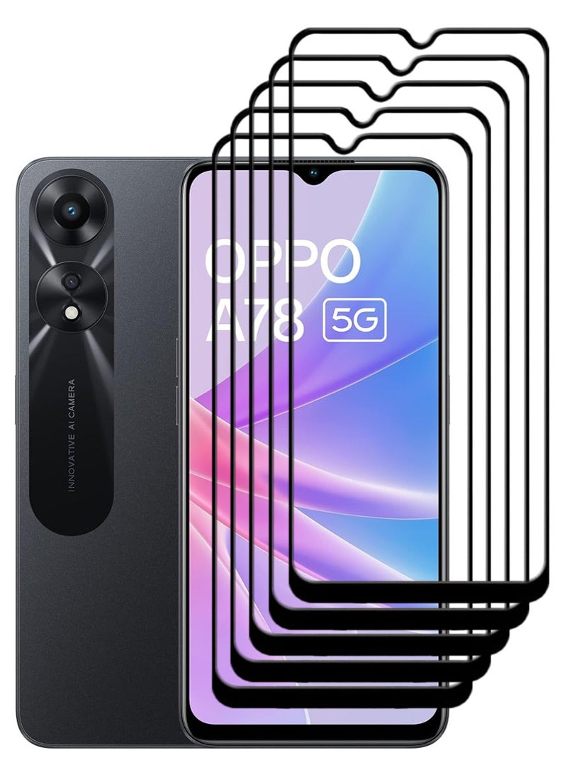 ACLIX 5 Pieces Antistatic ESD Dustproof Premium Quality High Definition Tempered Glass Screen Protector Designed For Oppo A78 - Image 1