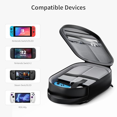 annapro Carrying Case for Switch 2 (2025)/Switch/ROG Xbox Ally X/Steam Deck OLED/Playstation Portal, Protective Hard Shell Travel Case for AC Adapter, Docking Station, Console and Game Accessories - Image 2
