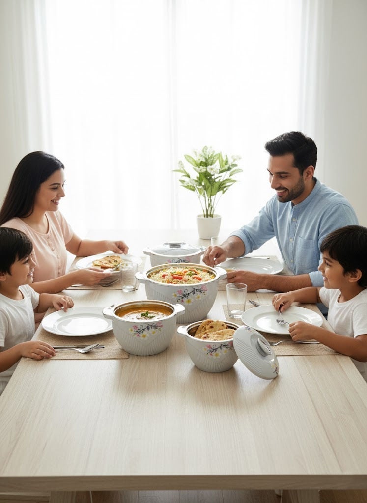 REEM 4-Piece Plastic & Stainless Steel Food Containers With Twist-Lock Lid 1200ML, 1800ML, 2400ML, 3600ML Grey/Silver - Image 3