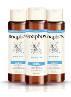 Soapbox Soapbox Shampoo, Vegan & Cruelty Free Hydrating Shampoo with Argan Oil with Shea Butter, Color Safe, Paraben and Sulfate Free All Natural Hair Cleanser, 16oz (Pack of 3)  - Image 1