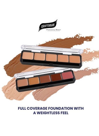 HD Glamour Crème Foundation Palette (Neutral #3) - High Definition 5 Color Makeup Palette, Cream Based Foundation Concealer and Contour Palette, Full Coverage - Deep Neutral Skin Shades - pzsku/ZD66158F17B7EE246FA89Z/45/_/1690893245/0840da46-dddf-4585-aa7b-16729718d5ba