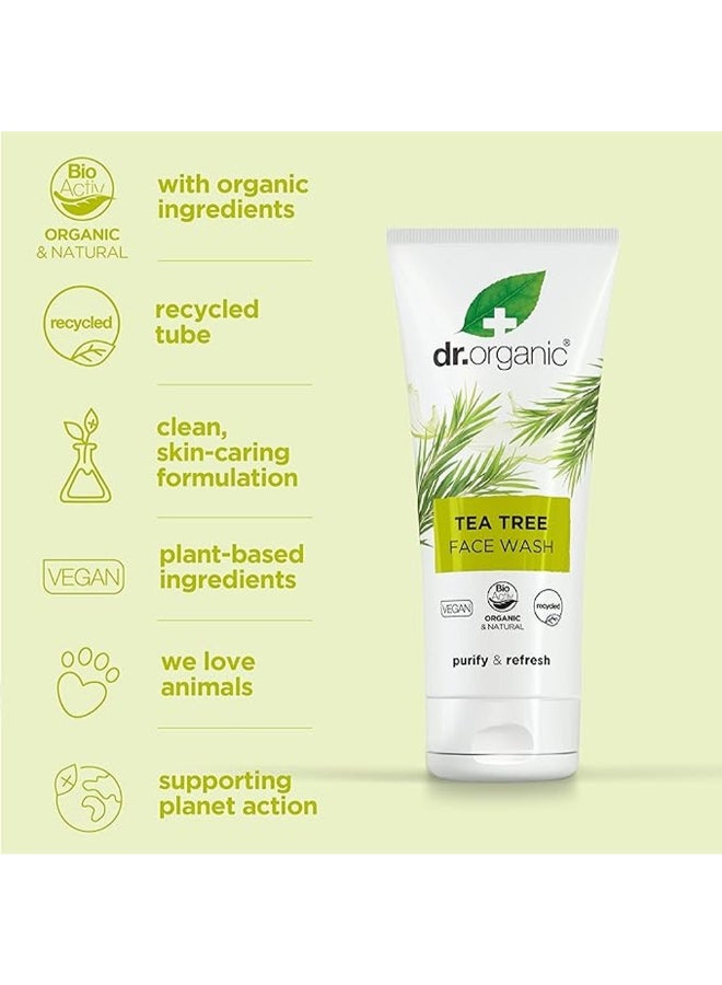 dr.organic Dr. Organic Tea Tree Face Wash, Infused With Tea Tree, Purify & Refresh - Image 4