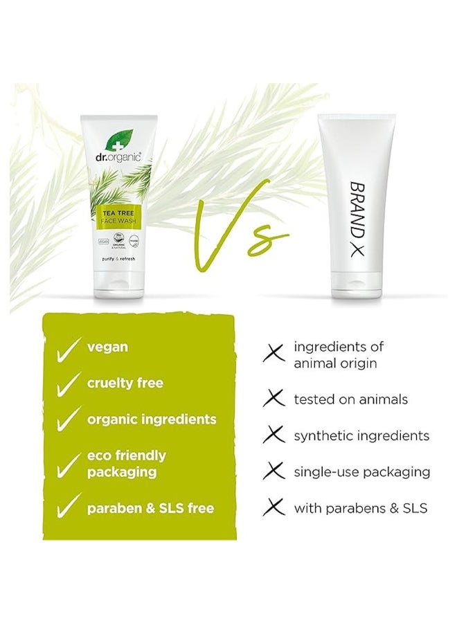 dr.organic Dr. Organic Tea Tree Face Wash, Infused With Tea Tree, Purify & Refresh - Image 3
