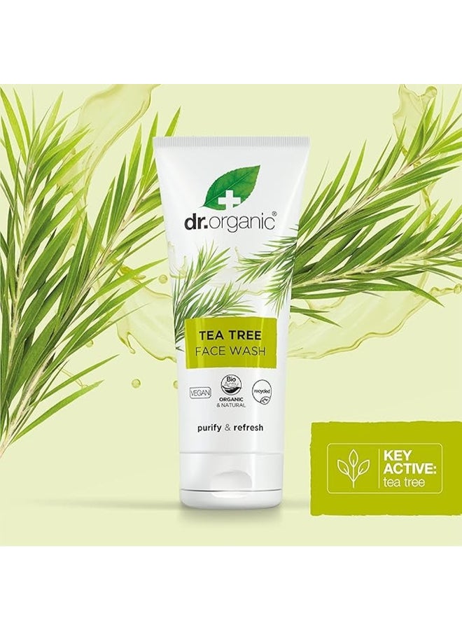 dr.organic Dr. Organic Tea Tree Face Wash, Infused With Tea Tree, Purify & Refresh - Image 5