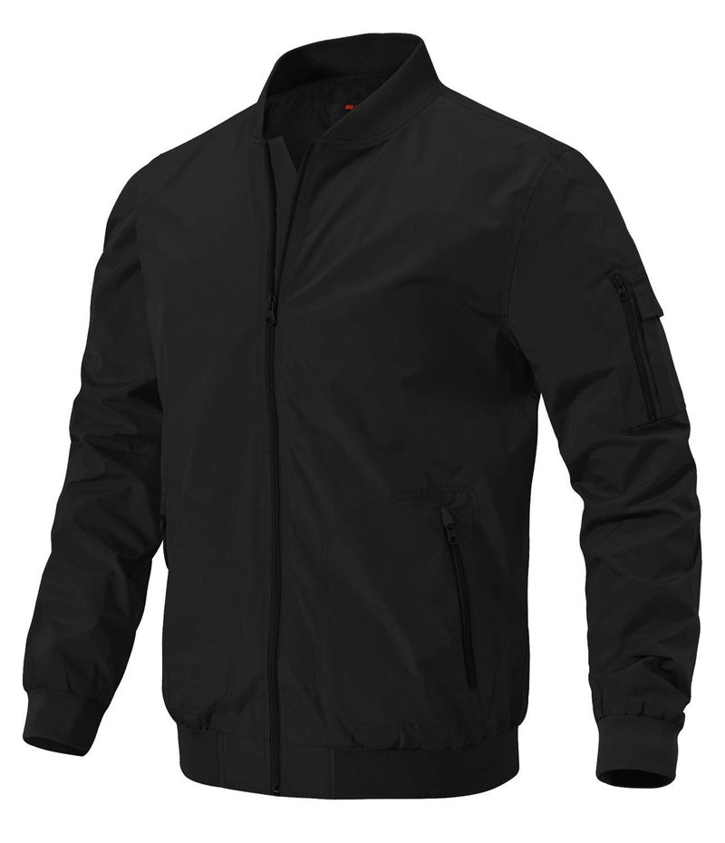Rdruko Men's Windbreaker Lightweight Bomber Jacket Causal Fashion Light Jacket(Black, US L) - Image 5