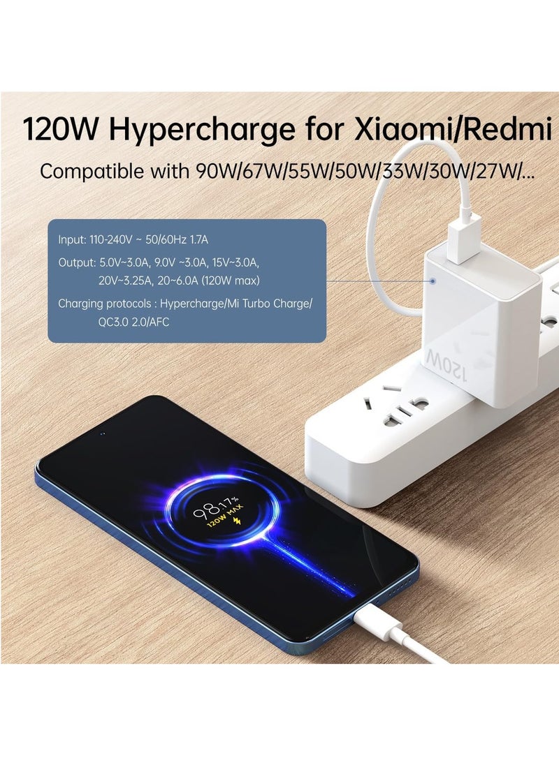 Generic - 120W Hypercharge Turbo Fast Wall Charger – Universal Smart Phone Charger for Xiaomi 14/13/12/14T/13T/12T/12s Pro Lite, & Android Devices – Ultra-Fast Charging Adapter for Maximum Speed & Efficiency - Image 1