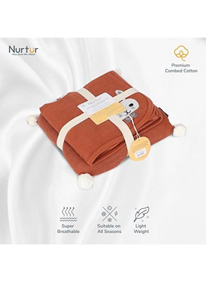 نورتر بطانية أطفال محبوكة من القطن بنسبة 100% مع طقم وسادة Trha24232 - Image 3