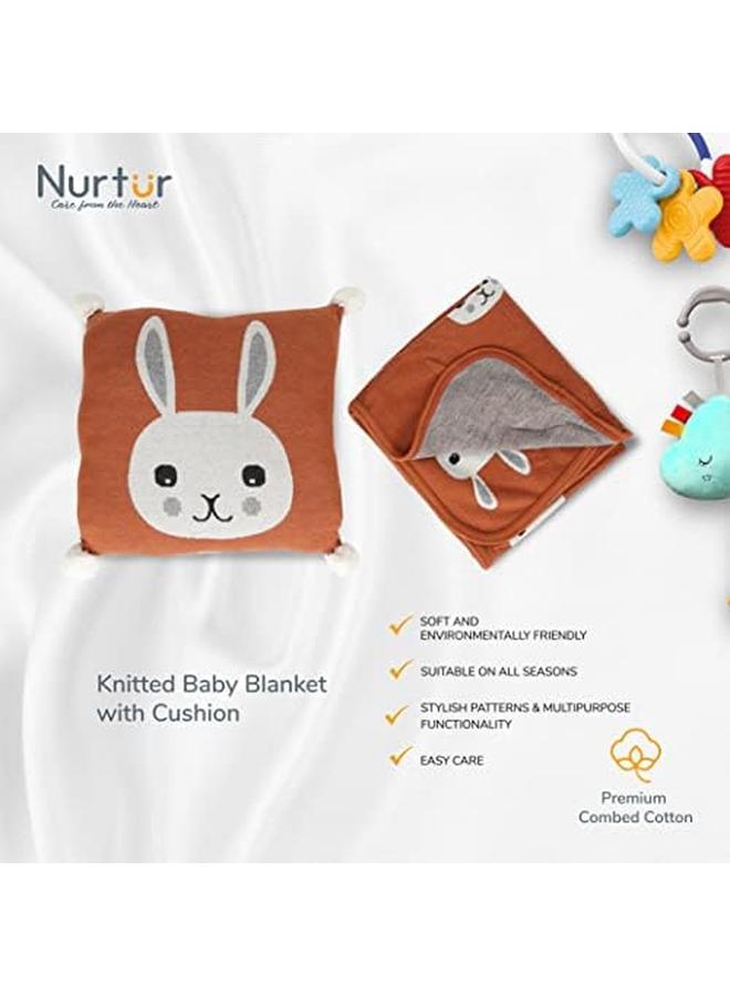 نورتر بطانية أطفال محبوكة من القطن بنسبة 100% مع طقم وسادة Trha24232 - Image 2