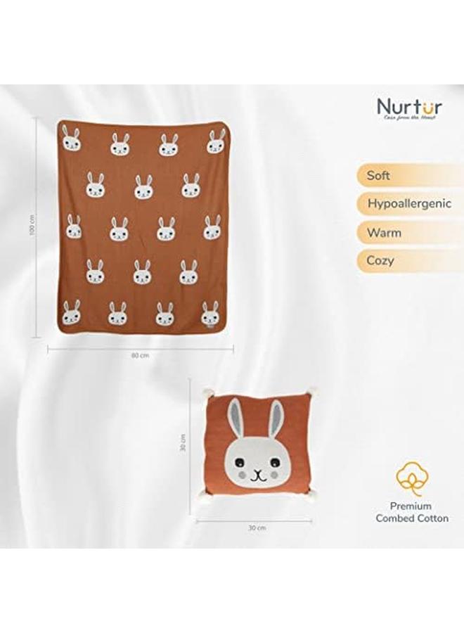 نورتر بطانية أطفال محبوكة من القطن بنسبة 100% مع طقم وسادة Trha24232 - Image 4