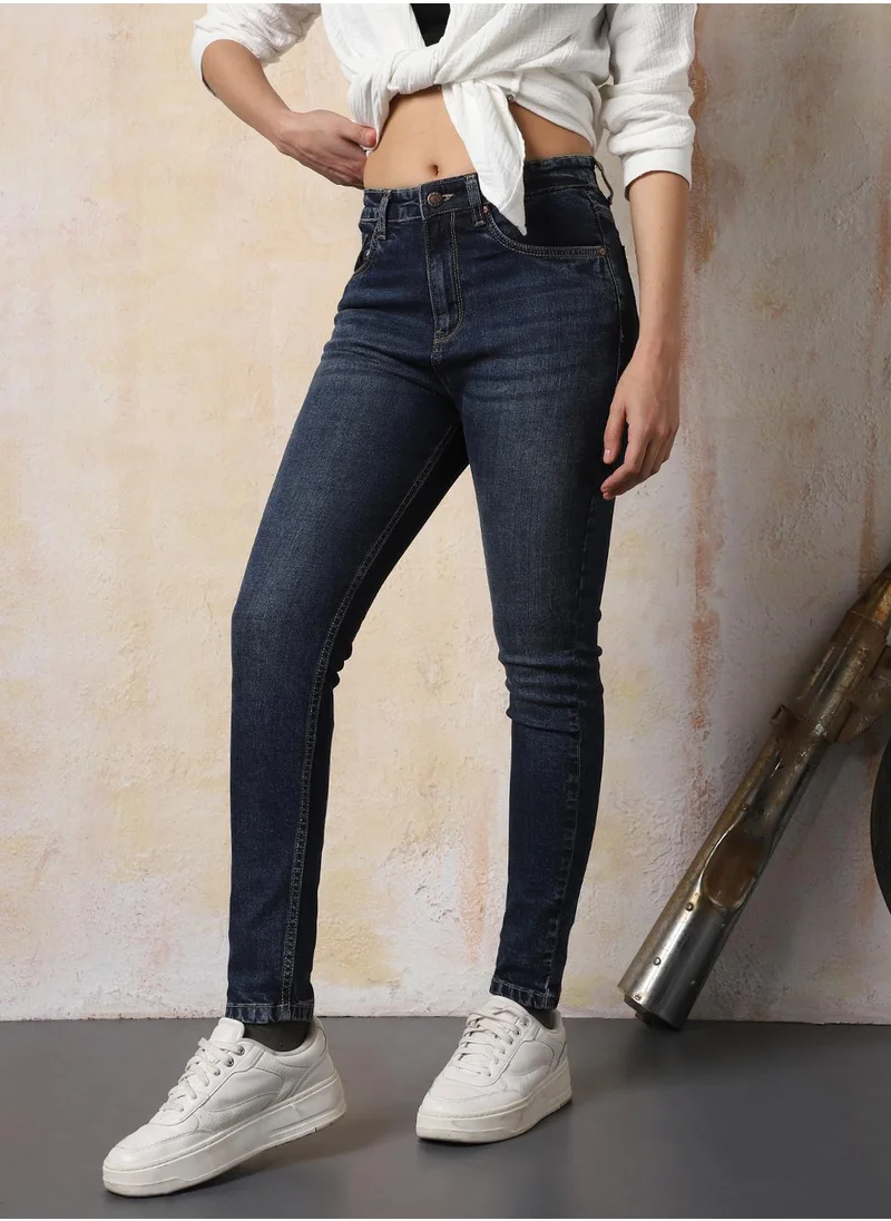 HIGH STAR Stay effortlessly stylish with this comfortable Blue Skinny Fit Jeans Washed design crafted from 80% Cotton, 18% Polyester,2% Spandex with Button closure.