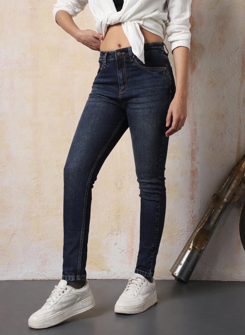 HIGH STAR Women Super Skinny Fit High-Rise Light Fade Jeans  - Image 2