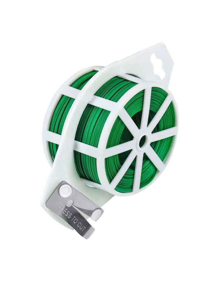 Shintop 328 Feet Garden Plant Twist Tie with Cutter for Gardening, Home, Office (Green) - Image 1