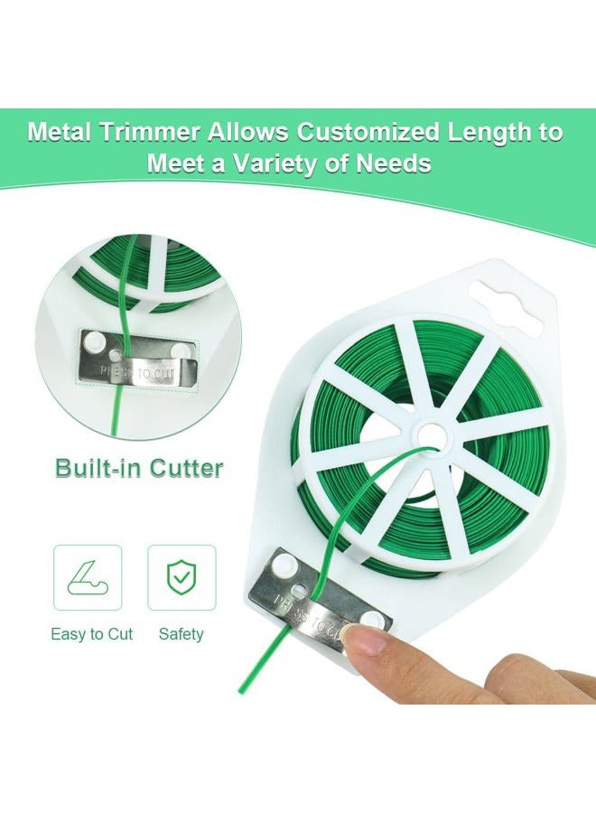 Shintop 328 Feet Garden Plant Twist Tie with Cutter for Gardening, Home, Office (Green) - Image 3