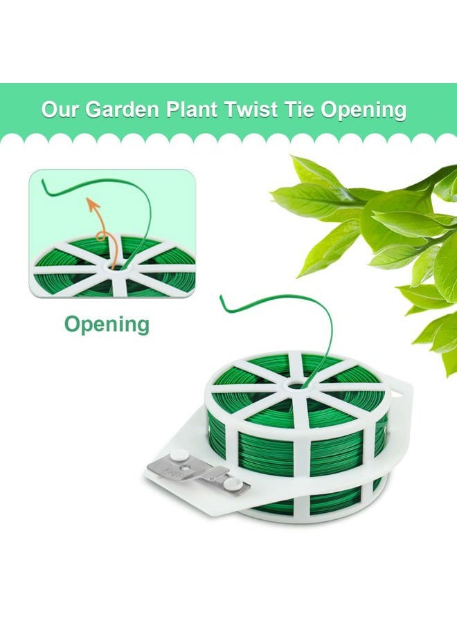 Shintop 328 Feet Garden Plant Twist Tie with Cutter for Gardening, Home, Office (Green) - Image 4