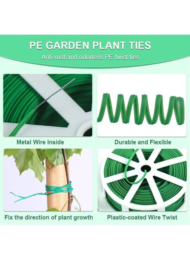 Shintop 328 Feet Garden Plant Twist Tie with Cutter for Gardening, Home, Office (Green) - Image 2