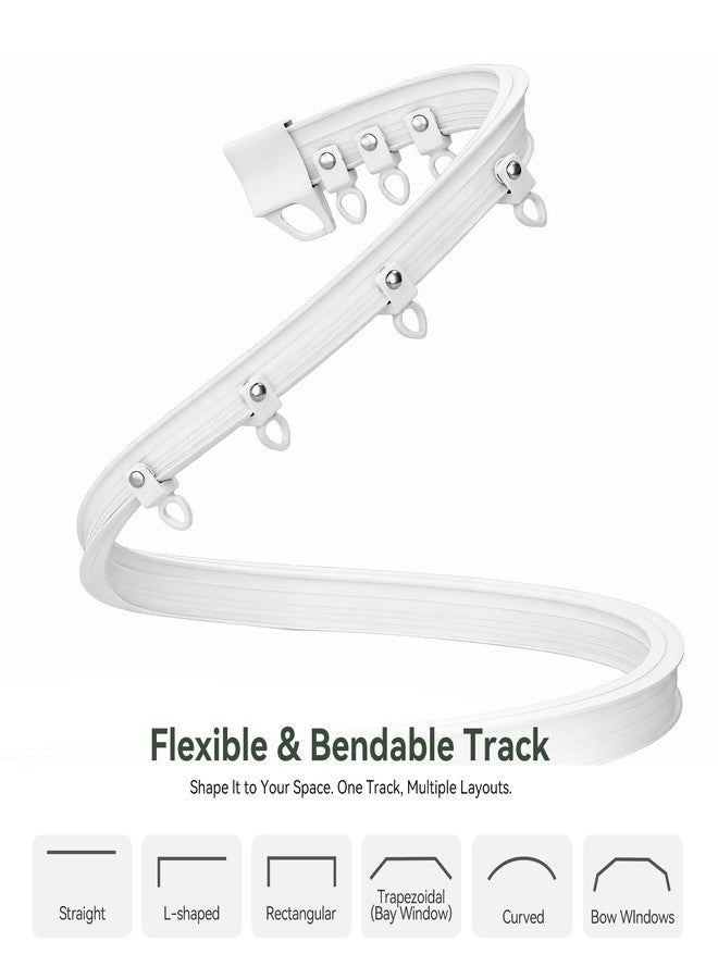 ZSTARR Flexible Bendable Ceiling Mounted Curtain Track 2.5M/8.2FT White Curtains Rail for Room Divider Shower Curtain L/U Shape Bay Windows RV - Image 3