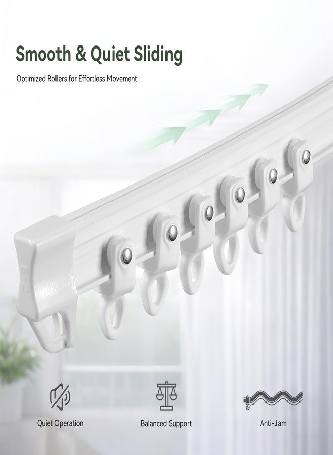 ZSTARR Flexible Bendable Ceiling Mounted Curtain Track 2.5M/8.2FT White Curtains Rail for Room Divider Shower Curtain L/U Shape Bay Windows RV - Image 5