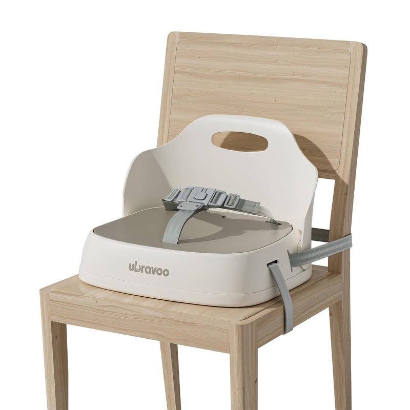 UBRAVOO Baby Booster Seats, Toddler Booster Seat for Dining Table with Adjustable Straps, Portable Compact Portable Baby Chair for Dining and Travel (Khaki) - Image 1