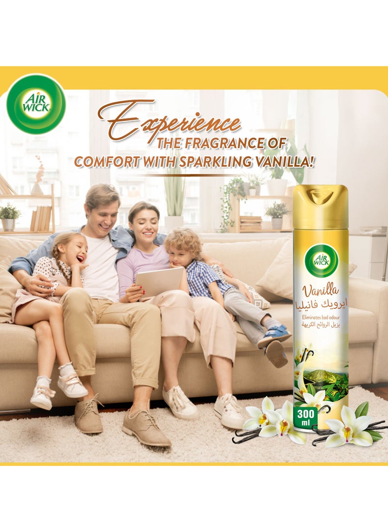 Air Wick Vanilla Aerosol Easy To Use Air Freshener 3 x 300ml  - Image 2