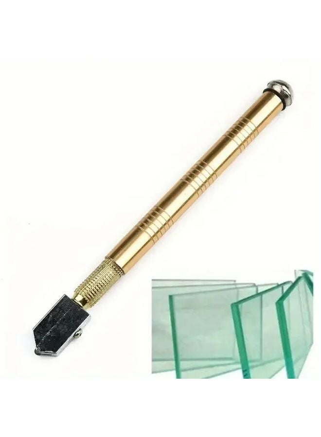 Golden 170mm Stainless Steel Glass Diamond Cutting Tool Anti Slip Handle - Image 4