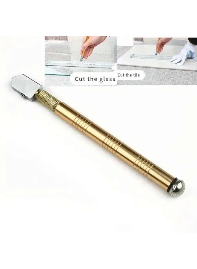 Golden 170mm Stainless Steel Glass Diamond Cutting Tool Anti Slip Handle - Image 2