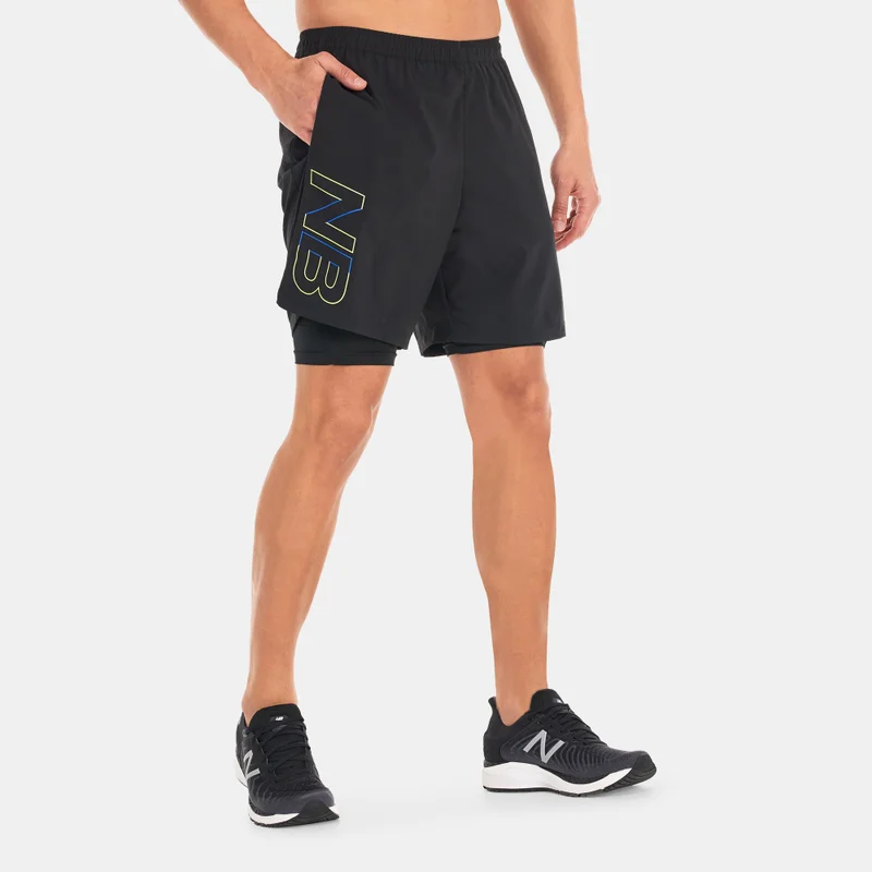 New Balance Men's Printed Accelerate Pacer 7-inch 2-in-1 Shorts