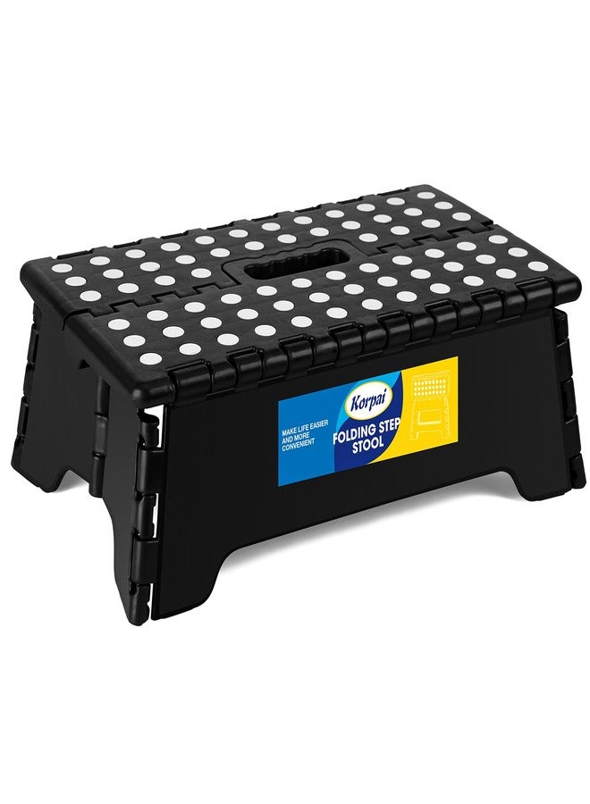 Korpai 5" Folding Step Stool for Adults and Kids 15-Inch Extra Wide Stool Holds Up to 300 lbs,Non-Slip Folding Stools with Handle,Compact Plastic Foldable Step Stool for Bathroom,Kitchen,ect - Image 1