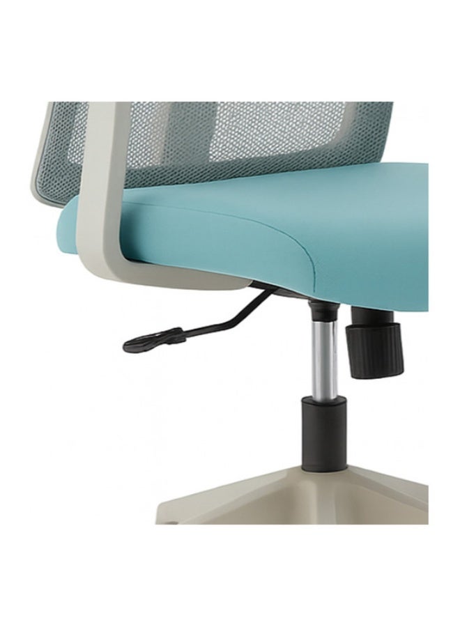 YI ONE Office Chair CH-183B-HS – Mesh Computer Chair with Ergonomic Low Back Design, Swivel Executive Chair with Height Adjustment, Wheels & Armrests, Grey & Blue, 66×48×75 cm - Image 5