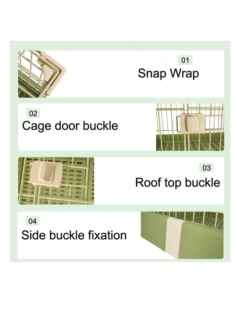 NNC PETS Cat cage with drawer tray, Pet cage for medium-sized dogs and cat with rotating casters, 75 cm detachable pet playpen kennel, Green color pet crate cage  - Image 3