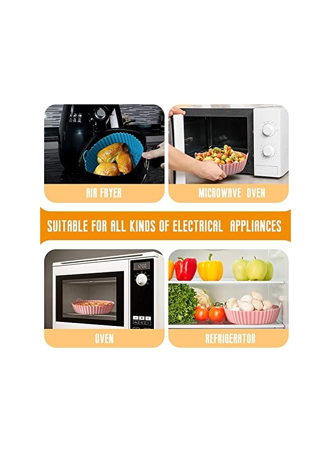 Raxoom Fryer Silicone Pot 4 Pack,7.9 inch Reusable Non-Stick Air Fryer Silicone Liners,Environmental friendly Air Fryer Silicon for 3 to 5 Qt Air Fryers Oven Accessories,Heat Resistant Dishwasher Safe - Image 3