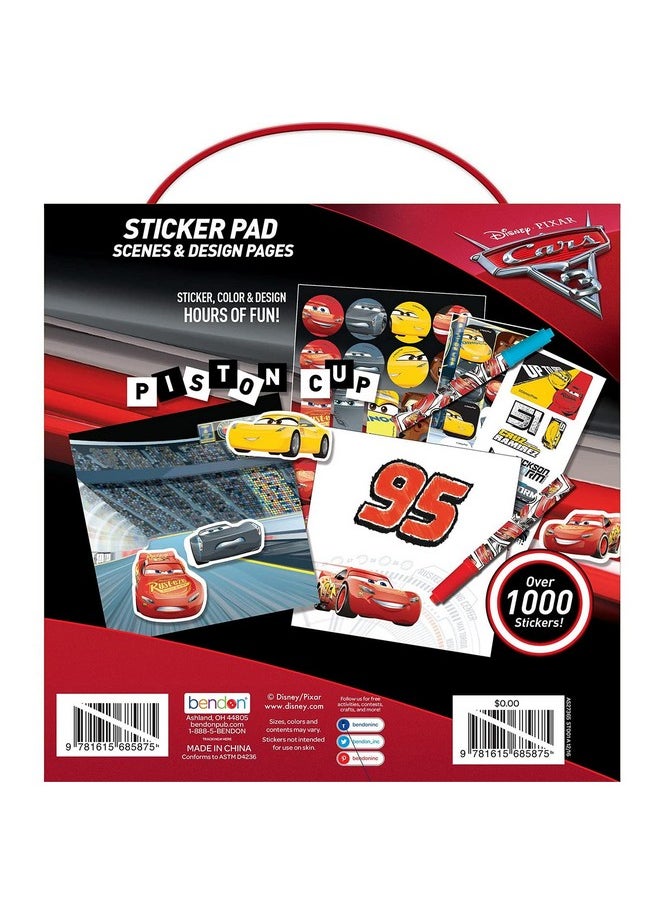 Classic Disney - Disney Cars Sticker Activity Set For Boys And Girls ~ Over 1000 Stickers With Rainbow Markers Interactive Play Scenes And Borders For Kids Featuring Lightning Mcqueen Mater And More - Image 1