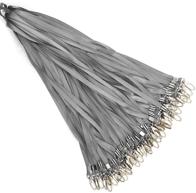 Bird Fiy Gray Lanyards 50Pcs Nylon Bulk Lanyard for Id Badges,Badge Lanyards Swivel Hooks Clips Great for Name Tags Badge (50PCS, Gray) - Image 4