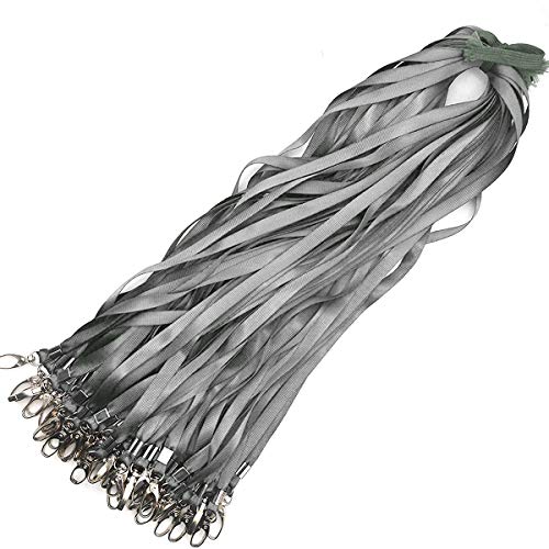 Bird Fiy Gray Lanyards 50Pcs Nylon Bulk Lanyard for Id Badges,Badge Lanyards Swivel Hooks Clips Great for Name Tags Badge (50PCS, Gray) - Image 5